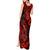 Hawaii Fish Hook Tank Maxi Dress Hibiscus Hawaii Tribal Tattoo Red Version LT01 - Polynesian Pride