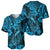 Hawaii Fish Hook Baseball Jersey Hibiscus Hawaii Tribal Tattoo Sky Blue Version LT01 - Polynesian Pride