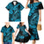 Hawaii Fish Hook Family Matching Mermaid Dress and Hawaiian Shirt Hibiscus Hawaii Tribal Tattoo Sky Blue Version LT01 - Polynesian Pride