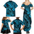 Hawaii Fish Hook Family Matching Summer Maxi Dress and Hawaiian Shirt Hibiscus Hawaii Tribal Tattoo Sky Blue Version LT01 - Polynesian Pride