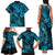 Hawaii Fish Hook Family Matching Tank Maxi Dress and Hawaiian Shirt Hibiscus Hawaii Tribal Tattoo Sky Blue Version LT01 - Polynesian Pride