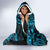 Hawaii Fish Hook Hooded Blanket Hibiscus Hawaii Tribal Tattoo Sky Blue Version LT01 - Polynesian Pride