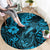 Hawaii Fish Hook Round Carpet Hibiscus Hawaii Tribal Tattoo Sky Blue Version LT01 - Polynesian Pride