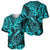 Hawaii Fish Hook Baseball Jersey Hibiscus Hawaii Tribal Tattoo Turquoise Version LT01 - Polynesian Pride