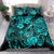 Hawaii Fish Hook Bedding Set Hibiscus Hawaii Tribal Tattoo Turquoise Version LT01 - Polynesian Pride