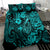 Hawaii Fish Hook Bedding Set Hibiscus Hawaii Tribal Tattoo Turquoise Version LT01 - Polynesian Pride