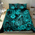 Hawaii Fish Hook Bedding Set Hibiscus Hawaii Tribal Tattoo Turquoise Version LT01 - Polynesian Pride