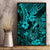 Hawaii Fish Hook Canvas Wall Art Hibiscus Hawaii Tribal Tattoo Turquoise Version LT01 - Polynesian Pride