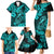 Hawaii Fish Hook Family Matching Mermaid Dress and Hawaiian Shirt Hibiscus Hawaii Tribal Tattoo Turquoise Version LT01 - Polynesian Pride