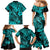 Hawaii Fish Hook Family Matching Mermaid Dress and Hawaiian Shirt Hibiscus Hawaii Tribal Tattoo Turquoise Version LT01 - Polynesian Pride