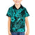 Hawaii Fish Hook Family Matching Off Shoulder Short Dress and Hawaiian Shirt Hibiscus Hawaii Tribal Tattoo Turquoise Version LT01 Son's Shirt Turquoise - Polynesian Pride