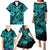 Hawaii Fish Hook Family Matching Puletasi Dress and Hawaiian Shirt Hibiscus Hawaii Tribal Tattoo Turquoise Version LT01 - Polynesian Pride