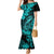 Hawaii Fish Hook Mermaid Dress Hibiscus Hawaii Tribal Tattoo Turquoise Version LT01 Women Turquoise - Polynesian Pride