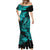 Hawaii Fish Hook Mermaid Dress Hibiscus Hawaii Tribal Tattoo Turquoise Version LT01 - Polynesian Pride