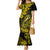 Hawaii Fish Hook Family Matching Mermaid Dress and Hawaiian Shirt Hibiscus Hawaii Tribal Tattoo Yellow Version LT01 Mom's Dress Yellow - Polynesian Pride