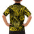 Hawaii Fish Hook Family Matching Off Shoulder Short Dress and Hawaiian Shirt Hibiscus Hawaii Tribal Tattoo Yellow Version LT01 - Polynesian Pride