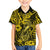 Hawaii Fish Hook Family Matching Off Shoulder Short Dress and Hawaiian Shirt Hibiscus Hawaii Tribal Tattoo Yellow Version LT01 Son's Shirt Yellow - Polynesian Pride