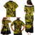 Hawaii Fish Hook Family Matching Puletasi Dress and Hawaiian Shirt Hibiscus Hawaii Tribal Tattoo Yellow Version LT01 - Polynesian Pride