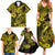 Hawaii Fish Hook Family Matching Summer Maxi Dress and Hawaiian Shirt Hibiscus Hawaii Tribal Tattoo Yellow Version LT01 - Polynesian Pride