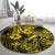 Hawaii Fish Hook Round Carpet Hibiscus Hawaii Tribal Tattoo Yellow Version LT01 - Polynesian Pride