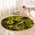 Hawaii Fish Hook Round Carpet Hibiscus Hawaii Tribal Tattoo Yellow Version LT01 - Polynesian Pride