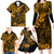 Hawaii King Kamehameha Family Matching Long Sleeve Bodycon Dress and Hawaiian Shirt Polynesian Pattern Gold Version LT01 - Polynesian Pride