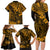 Hawaii King Kamehameha Family Matching Long Sleeve Bodycon Dress and Hawaiian Shirt Polynesian Pattern Gold Version LT01 - Polynesian Pride