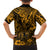 Hawaii King Kamehameha Family Matching Off Shoulder Long Sleeve Dress and Hawaiian Shirt Polynesian Pattern Gold Version LT01 - Polynesian Pride