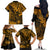 Hawaii King Kamehameha Family Matching Off Shoulder Long Sleeve Dress and Hawaiian Shirt Polynesian Pattern Gold Version LT01 - Polynesian Pride