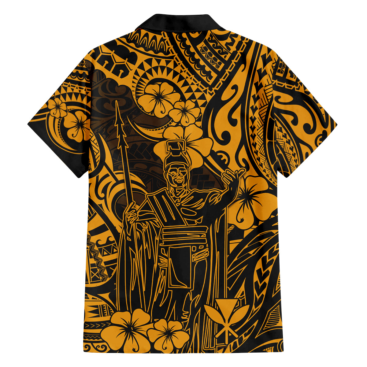 Hawaii King Kamehameha Family Matching Summer Maxi Dress and Hawaiian Shirt Polynesian Pattern Gold Version LT01 - Polynesian Pride