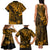 Hawaii King Kamehameha Family Matching Tank Maxi Dress and Hawaiian Shirt Polynesian Pattern Gold Version LT01 - Polynesian Pride