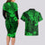 Hawaii King Kamehameha Couples Matching Long Sleeve Bodycon Dress and Hawaiian Shirt Polynesian Pattern Green Version LT01 - Polynesian Pride