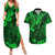 Hawaii King Kamehameha Couples Matching Summer Maxi Dress and Hawaiian Shirt Polynesian Pattern Green Version LT01 Green - Polynesian Pride