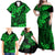 Hawaii King Kamehameha Family Matching Off Shoulder Maxi Dress and Hawaiian Shirt Polynesian Pattern Green Version LT01 - Polynesian Pride