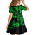 Hawaii King Kamehameha Family Matching Off Shoulder Short Dress and Hawaiian Shirt Polynesian Pattern Green Version LT01 - Polynesian Pride