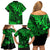 Hawaii King Kamehameha Family Matching Off Shoulder Short Dress and Hawaiian Shirt Polynesian Pattern Green Version LT01 - Polynesian Pride