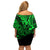 Hawaii King Kamehameha Family Matching Off Shoulder Short Dress and Hawaiian Shirt Polynesian Pattern Green Version LT01 - Polynesian Pride