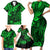 Hawaii King Kamehameha Family Matching Short Sleeve Bodycon Dress and Hawaiian Shirt Polynesian Pattern Green Version LT01 - Polynesian Pride