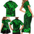 Hawaii King Kamehameha Family Matching Short Sleeve Bodycon Dress and Hawaiian Shirt Polynesian Pattern Green Version LT01 - Polynesian Pride