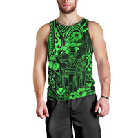 Hawaii King Kamehameha Men Tank Top Polynesian Pattern Green Version LT01 - Polynesian Pride