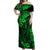 Hawaii King Kamehameha Off Shoulder Maxi Dress Polynesian Pattern Green Version LT01 Women Green - Polynesian Pride