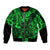 Hawaii King Kamehameha Sleeve Zip Bomber Jacket Polynesian Pattern Green Version LT01 Unisex Green - Polynesian Pride