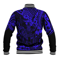 Hawaii King Kamehameha Baseball Jacket Polynesian Pattern Navy Blue Version LT01 - Polynesian Pride