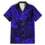 Hawaii King Kamehameha Family Matching Mermaid Dress and Hawaiian Shirt Polynesian Pattern Navy Blue Version LT01 Dad's Shirt - Short Sleeve Blue - Polynesian Pride