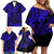 Hawaii King Kamehameha Family Matching Off Shoulder Short Dress and Hawaiian Shirt Polynesian Pattern Navy Blue Version LT01 - Polynesian Pride