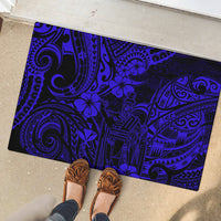 Hawaii King Kamehameha Rubber Doormat Polynesian Pattern Navy Blue Version LT01 - Polynesian Pride