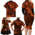 Hawaii King Kamehameha Family Matching Long Sleeve Bodycon Dress and Hawaiian Shirt Polynesian Pattern Orange Version LT01 - Polynesian Pride