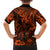 Hawaii King Kamehameha Family Matching Off Shoulder Short Dress and Hawaiian Shirt Polynesian Pattern Orange Version LT01 - Polynesian Pride