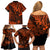 Hawaii King Kamehameha Family Matching Off Shoulder Short Dress and Hawaiian Shirt Polynesian Pattern Orange Version LT01 - Polynesian Pride