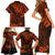 Hawaii King Kamehameha Family Matching Short Sleeve Bodycon Dress and Hawaiian Shirt Polynesian Pattern Orange Version LT01 - Polynesian Pride